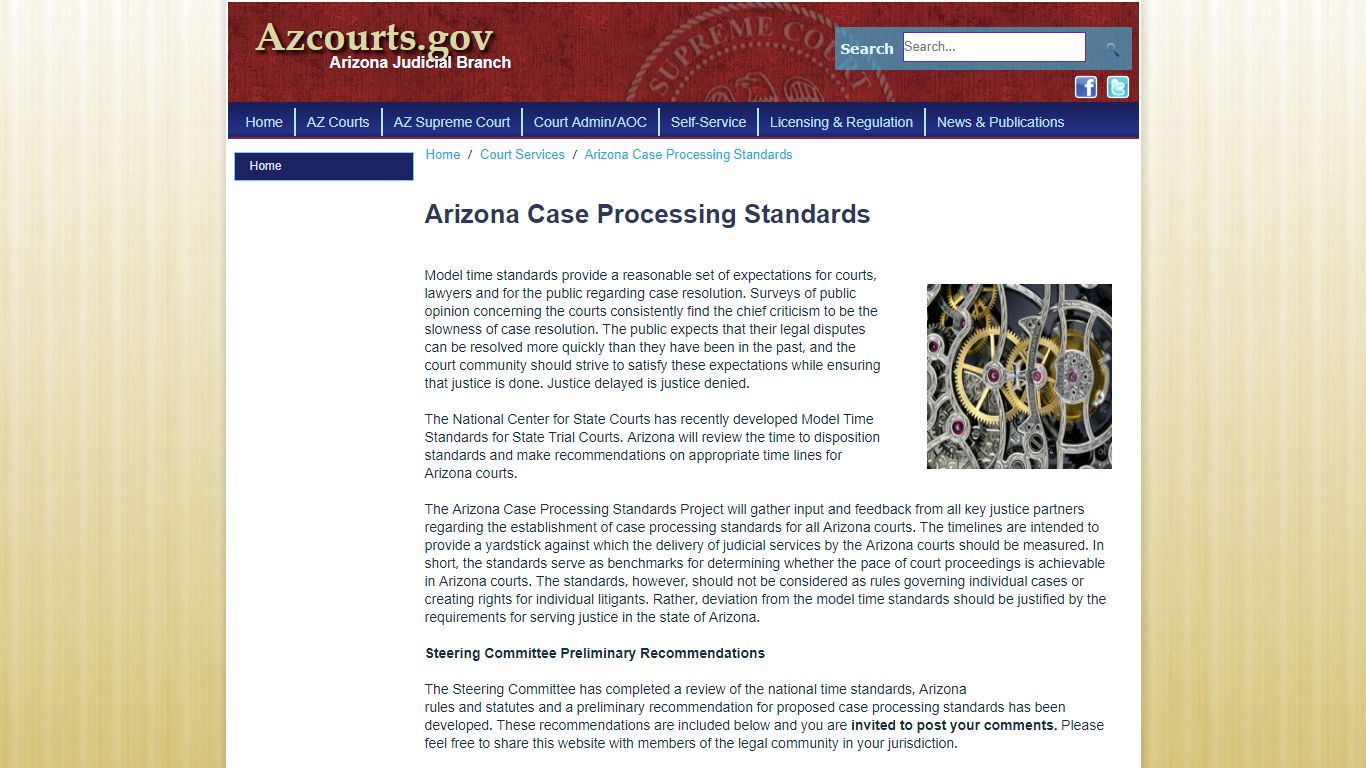 Arizona Case Processing Standards > Home